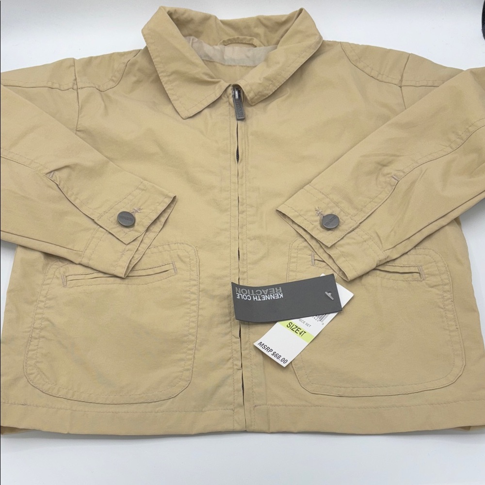 NWT Kenneth Cole Reaction Kids Tan Light Zip Up Jacket Size 4T